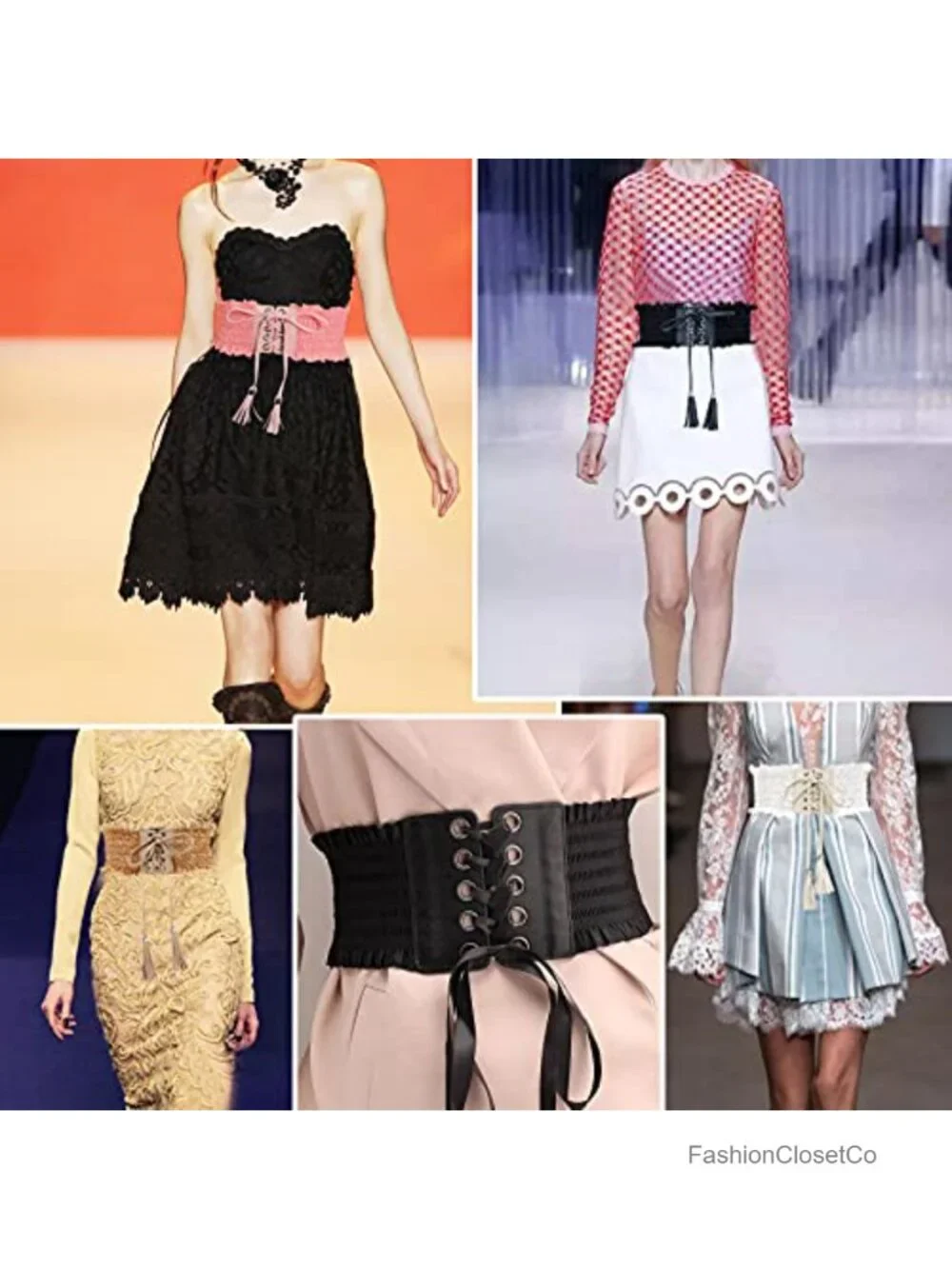 Adjustable Faux Leather Lace Tassel Obi Cinch Waist Belt